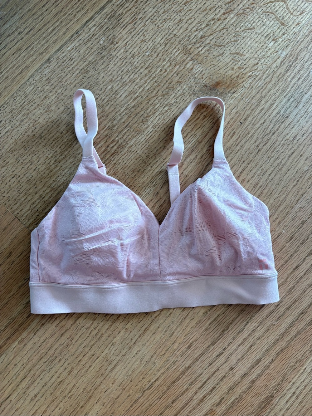 Tommy John Blush Pink Lace-Textured Wireless Bralette